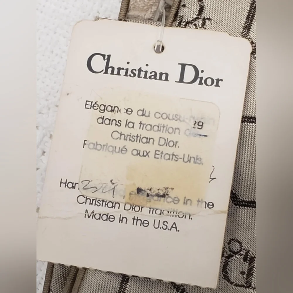 CHRISTIAN‎ DIOR 80s Beige Bag Honeycomb Sacs De Beaute Cosmetic Bag Unisex NEW
